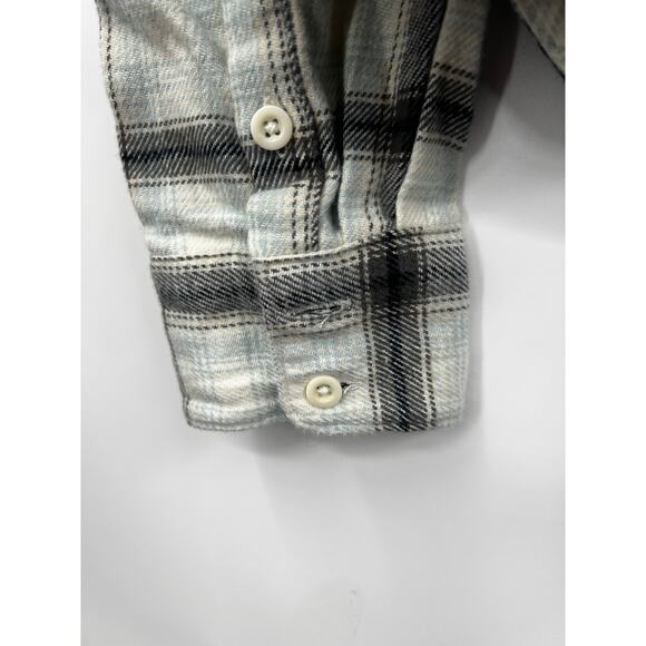 Madewell‎ Womens Celestial Blue Flannel Dolman Crop Shirt in Plaid Small - Picture 6 of 9